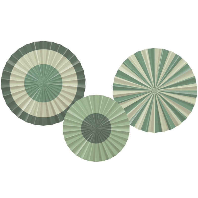 Paper Fan Set Lovely Sage 3pcs