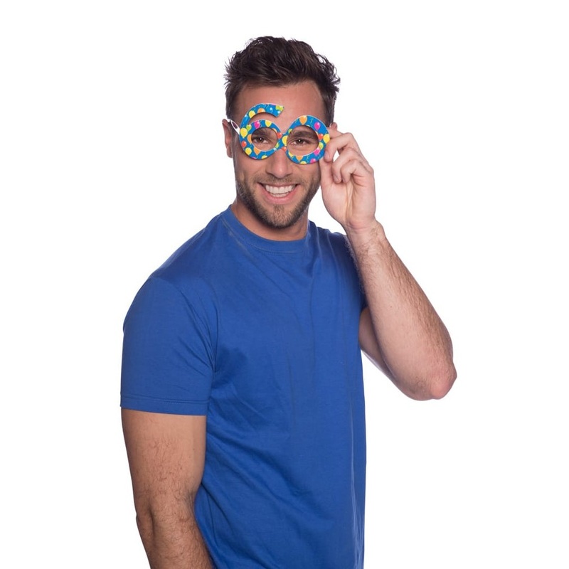 Party glasses 60th birthday blue
