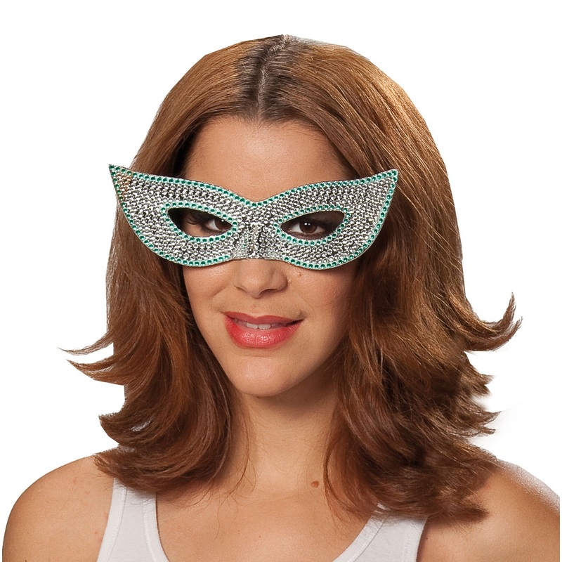 Rhinestone glasses with half mask