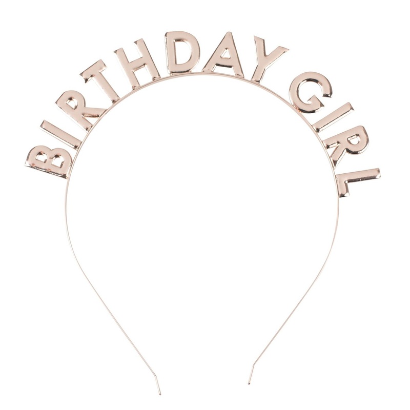 Rose Gold Birthday Girl Headband