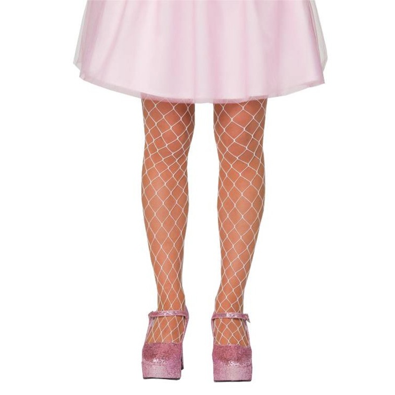 Seductive fishnet tights coarse white