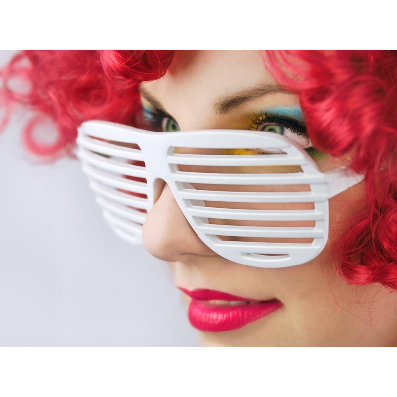 White grid fun glasses