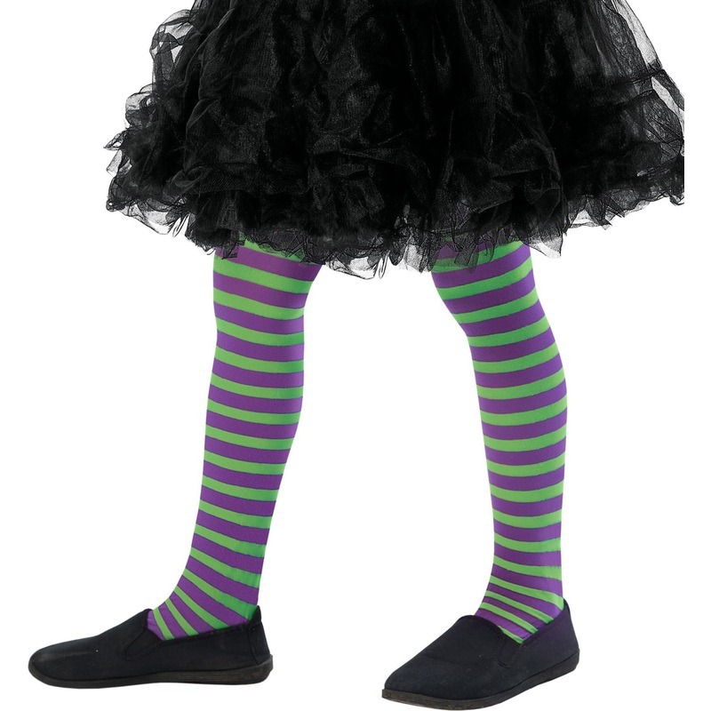 Witches tights Elfie purple-green