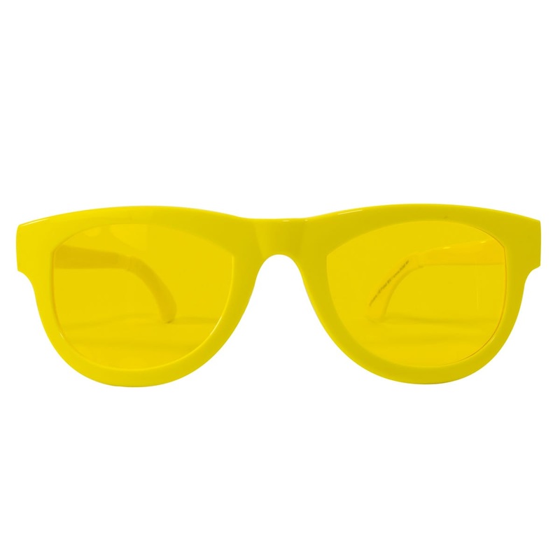 XXL grandma glasses in neon yellow