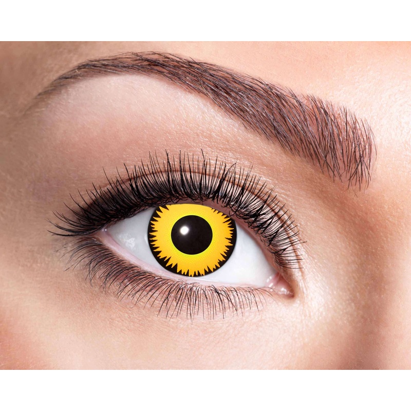 Yellow lion contact lens