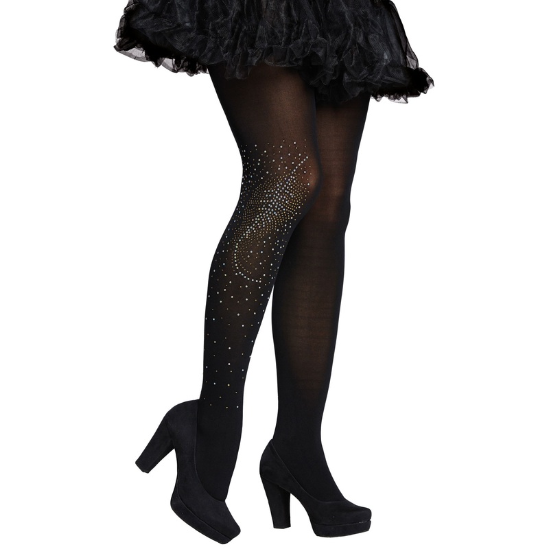 Black tights with rhinestones