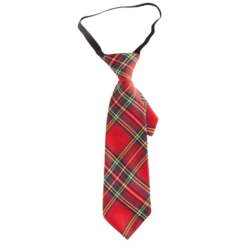 Check pattern party tie red