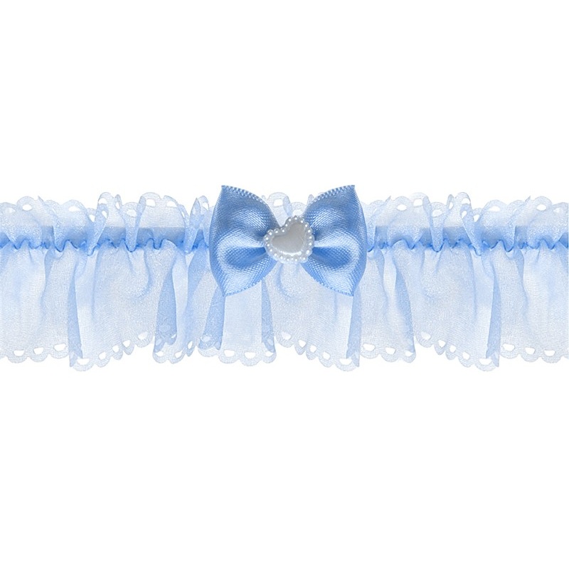 Chiffon Garter With A Bow And Heart