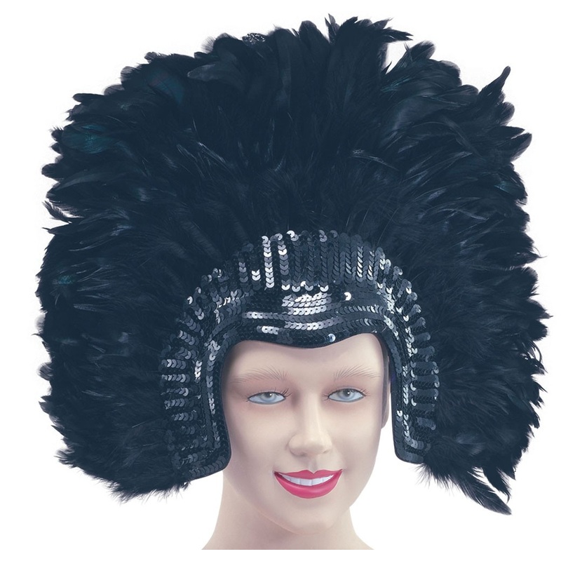 Fantastic Fenja feather headdress in black