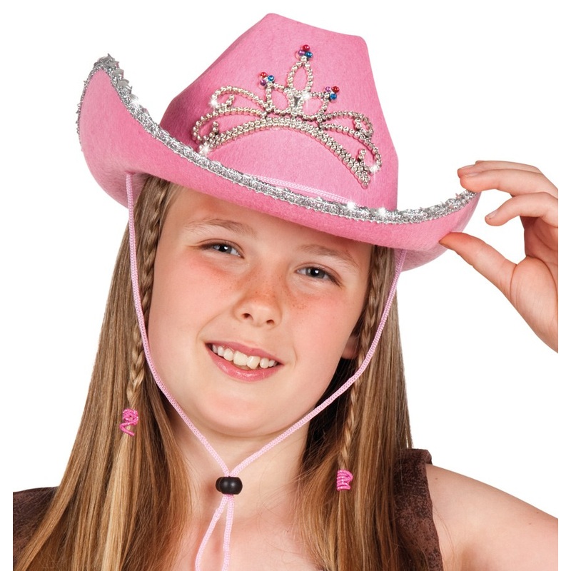 Glittering Datty kids cowboy hat in pink