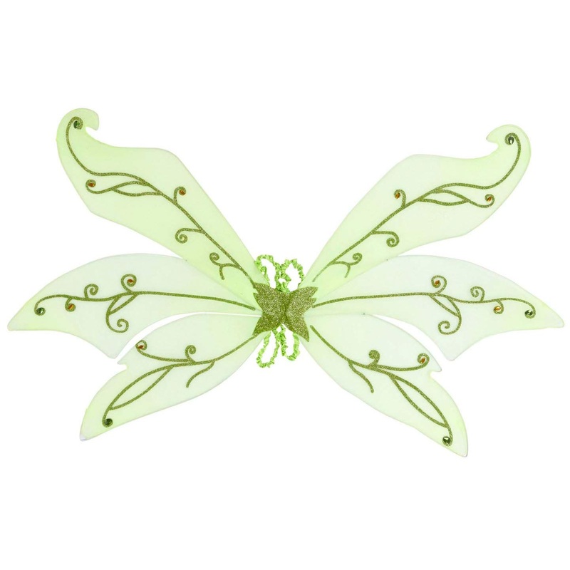 Green XXL fairy wings 106x72cm