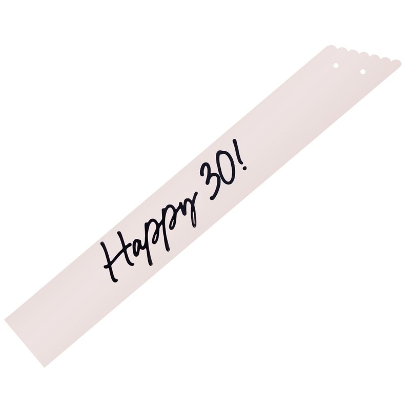 Happy 30th Birthday sash with black bow