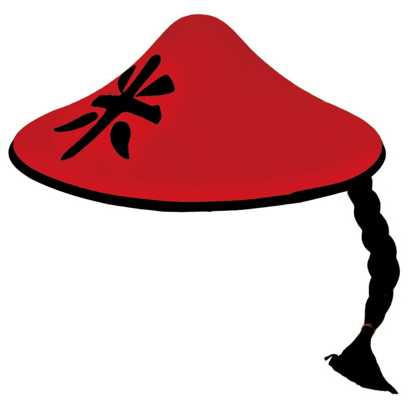 Hat Chinese with red braid