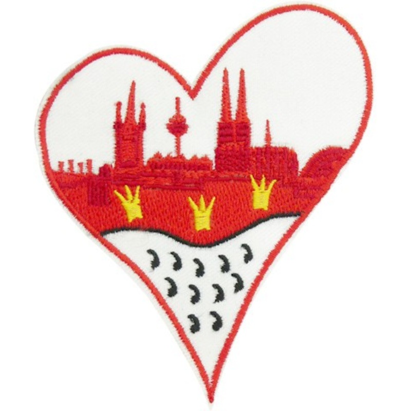 Iron-on transfer heart shape Cologne skyline