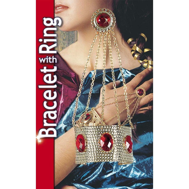 Noble gold bracelet with chains and ring