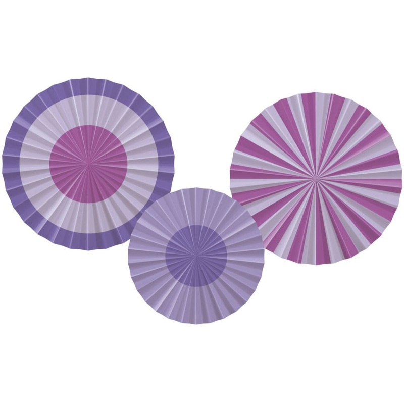 Paper Fan Set Purple Pleasure 3pcs