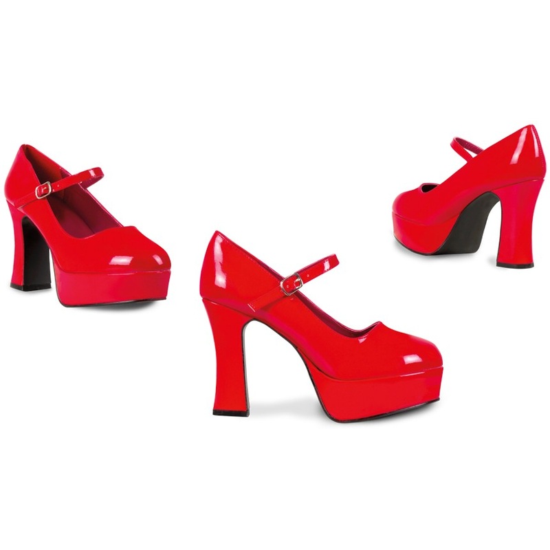 Red Fashionista platform pumps
