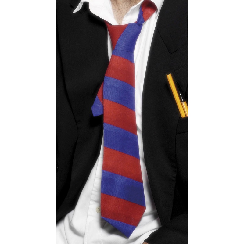School uniform boys tie red-blue