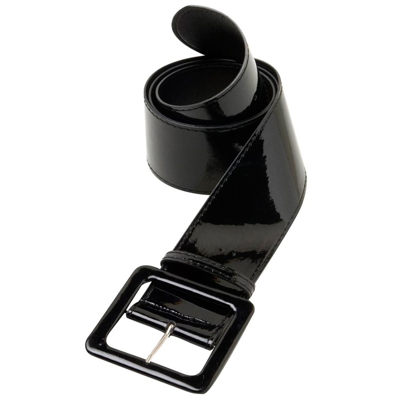 Shiny Vinny Vinyl Belt In Black