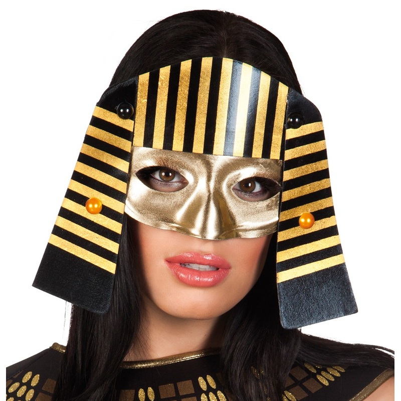 Black and gold pharaoh half mask