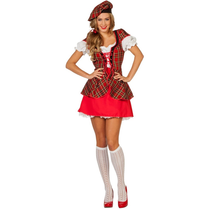 Traditional tartan dress women's costume 34