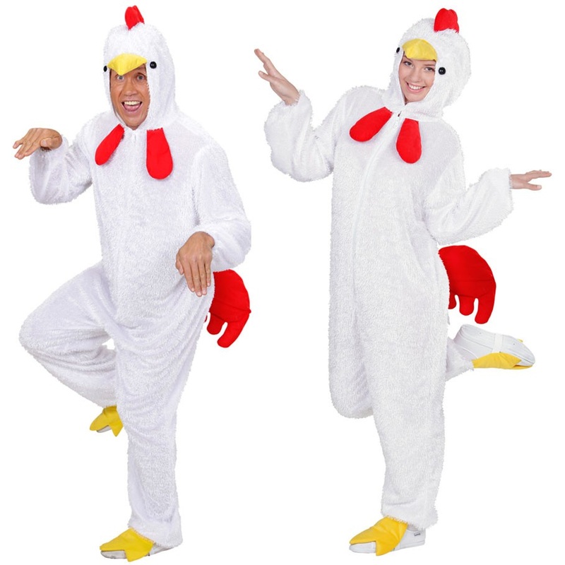 White chicken plush overall M