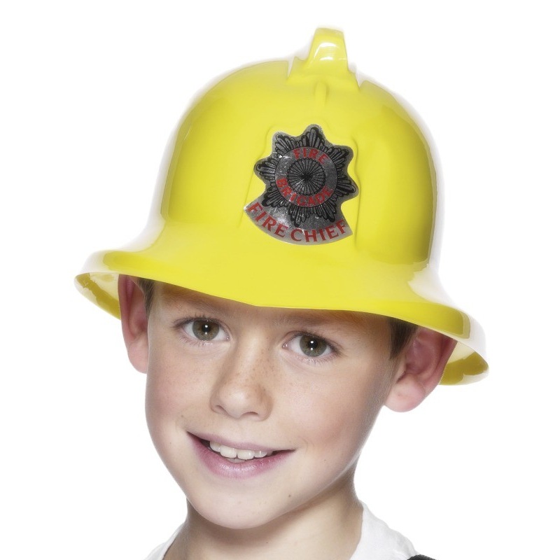 Yellow fire brigade helmet for children