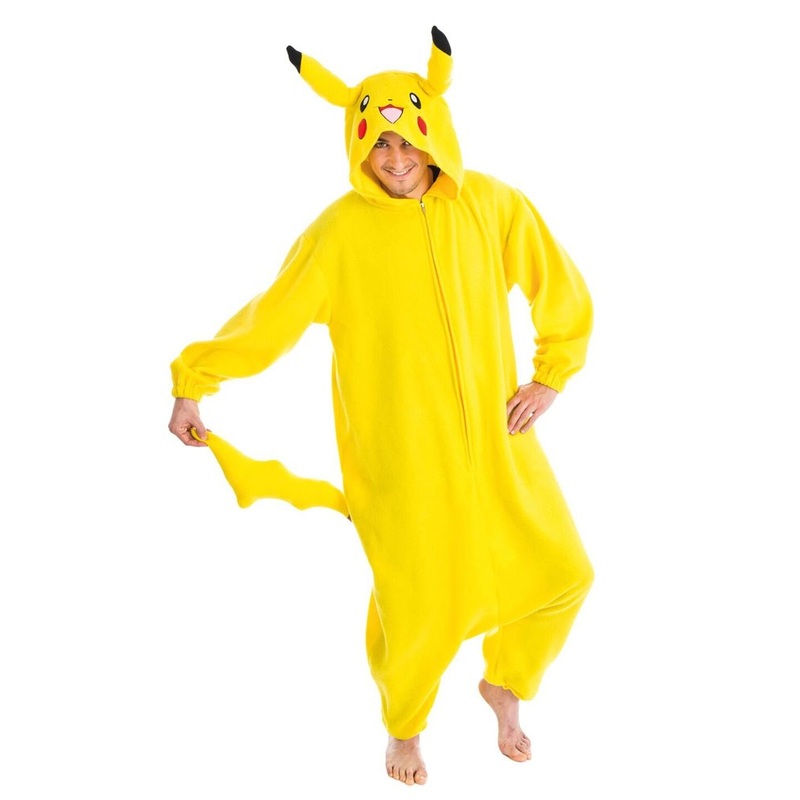 Yellow Pikuchu mens costume
