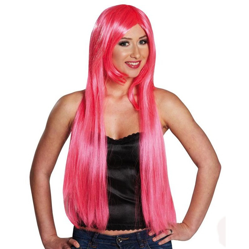 Wig Long Straight Pink Pink Cosplay Punk
