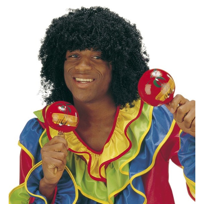 Black Afro curly wig for men
