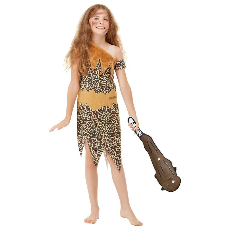 Stone age girl child costume S