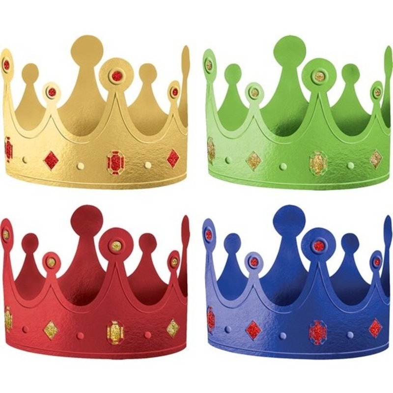 12 colorful party crowns 10 x 17cm