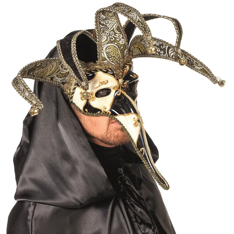 Black and gold beak mask Veneziano