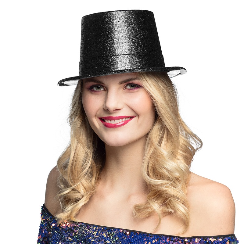 Black glitter hat