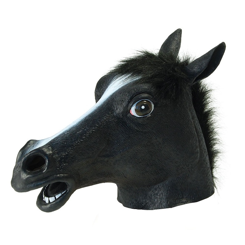 Black horse head amigo full face mask