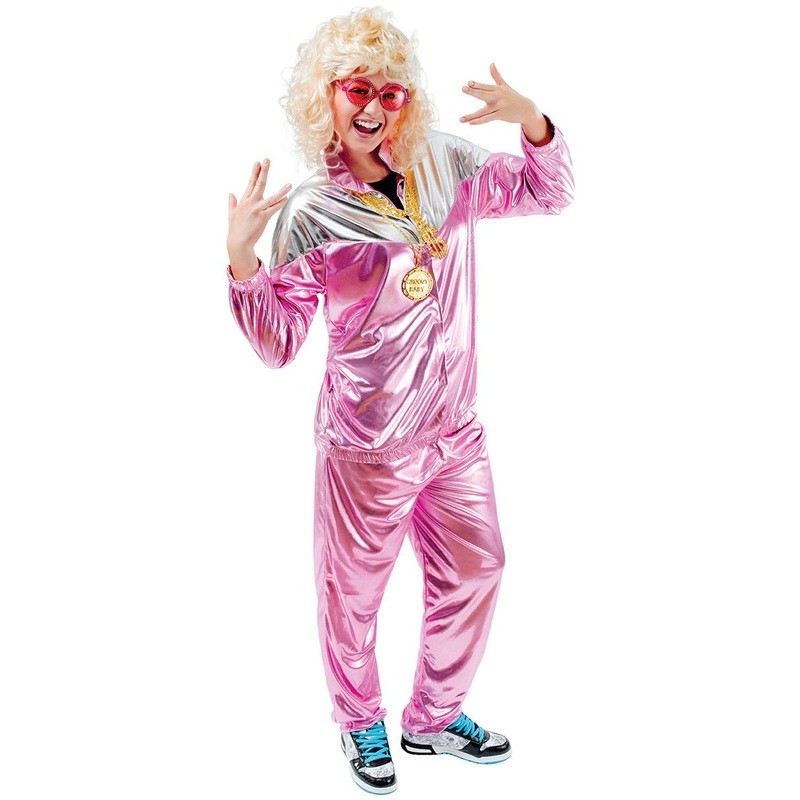 80s metallic jogging suit for women