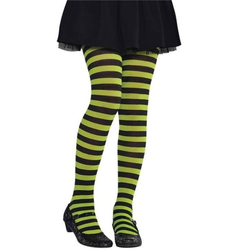 Striped tights green-black for children Gr. 104