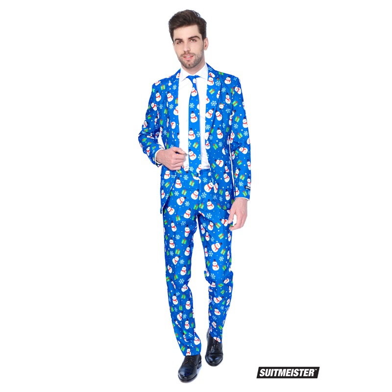 Suitmeister party suit Christmas Blue Snowman S