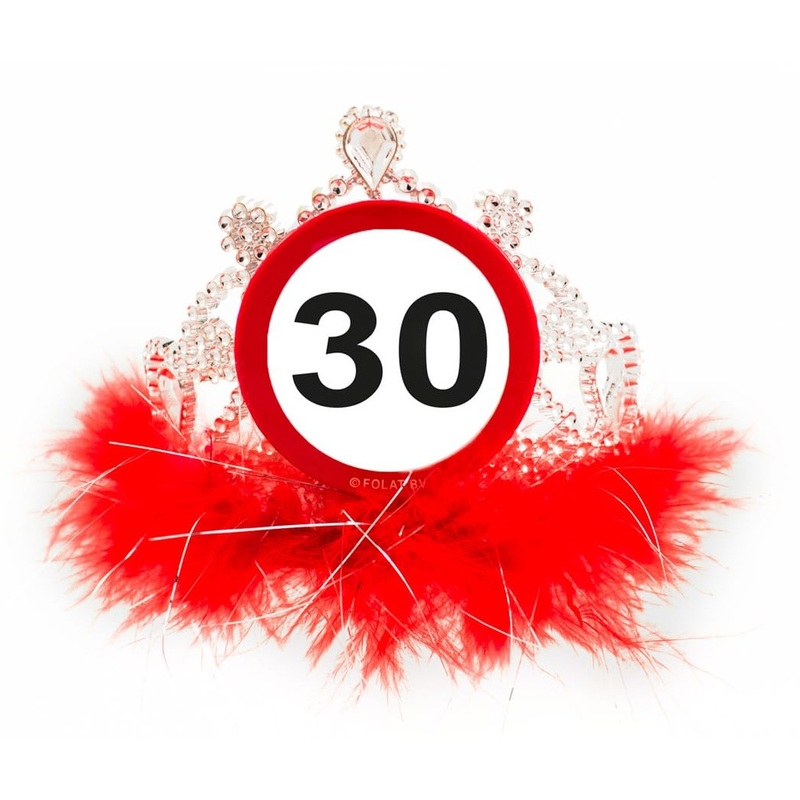 Traffic sign 30 birthday crown