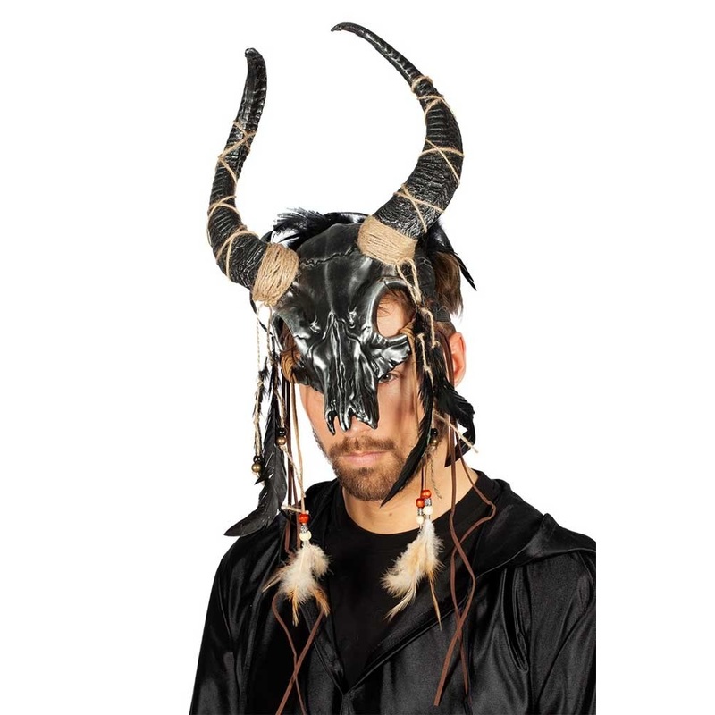 Voodoo Indian buffalo mask black