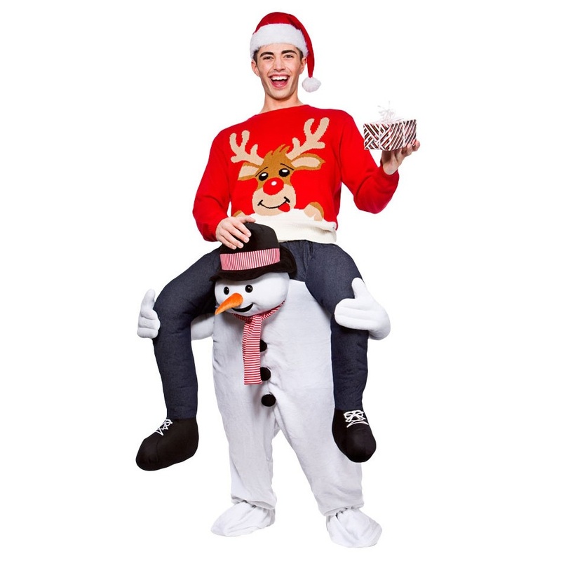 Snowman piggyback costume for adults