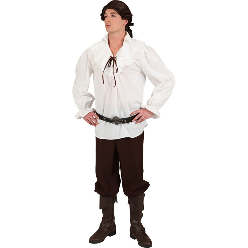 Tyler pirate ruffled shirt in white 50-52