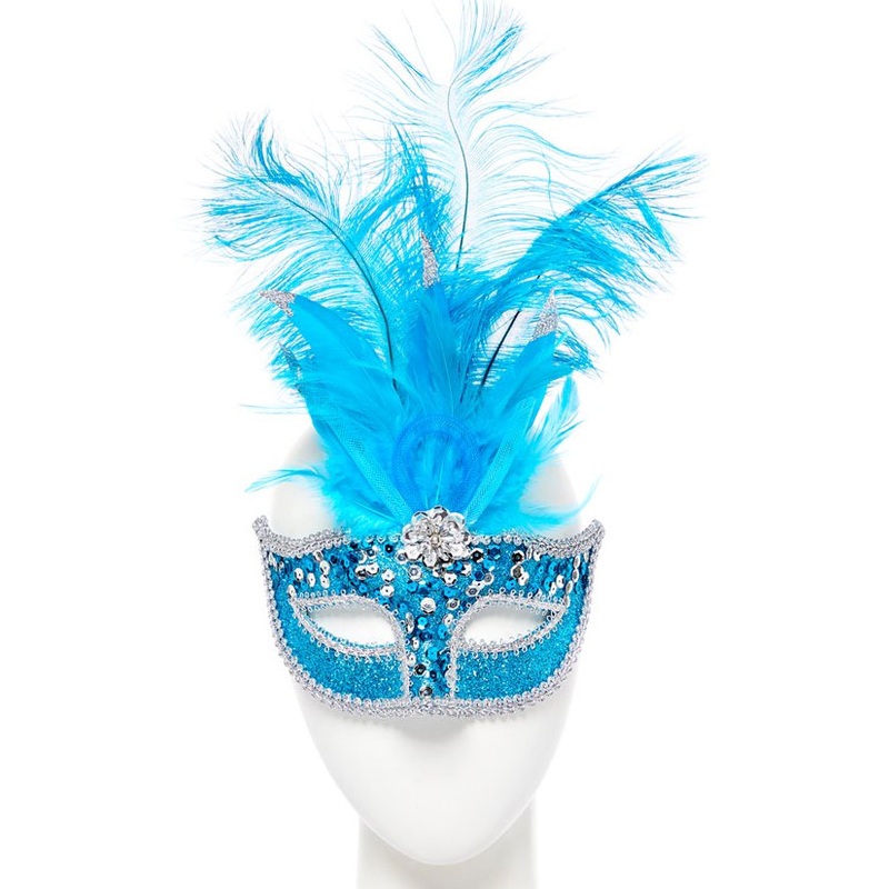 Venetian eye mask Ariella with feathers