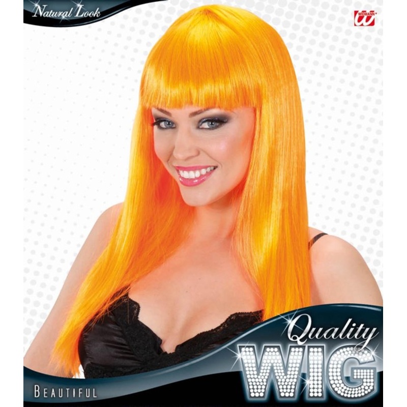 Wig Orange Bangs Long Straight