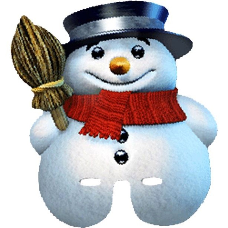 Winter cardboard snowman mask