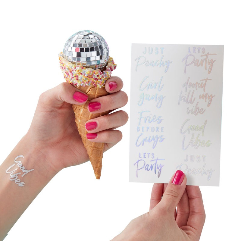 16 Holographic Disco Night Tattoos