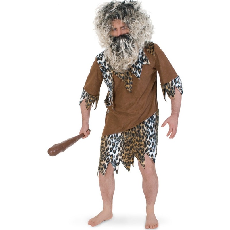 Stone Age Man Leopard Long Shirt L