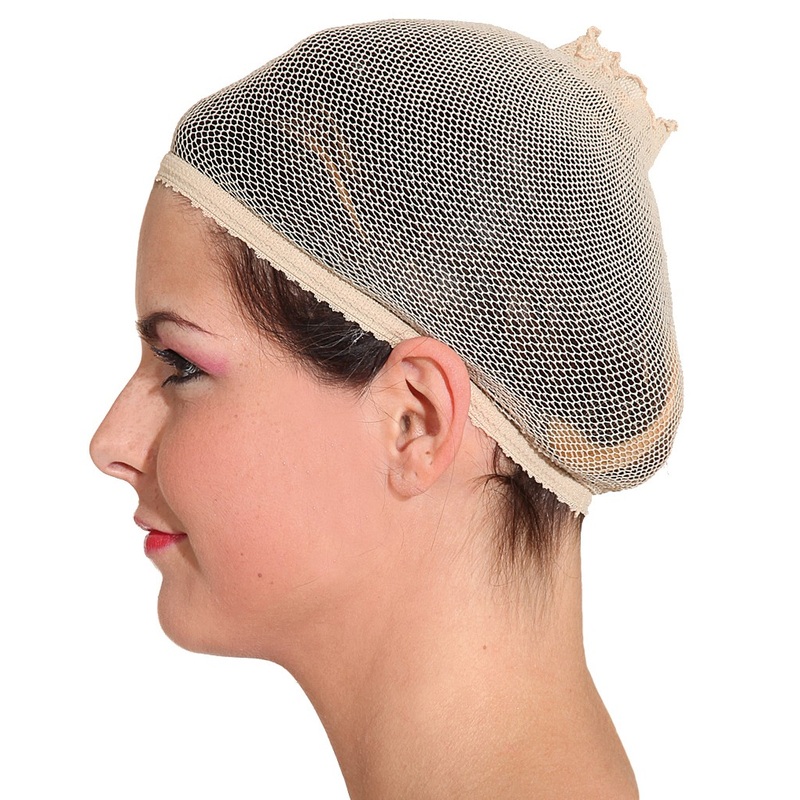 Beige hairnet for wigs