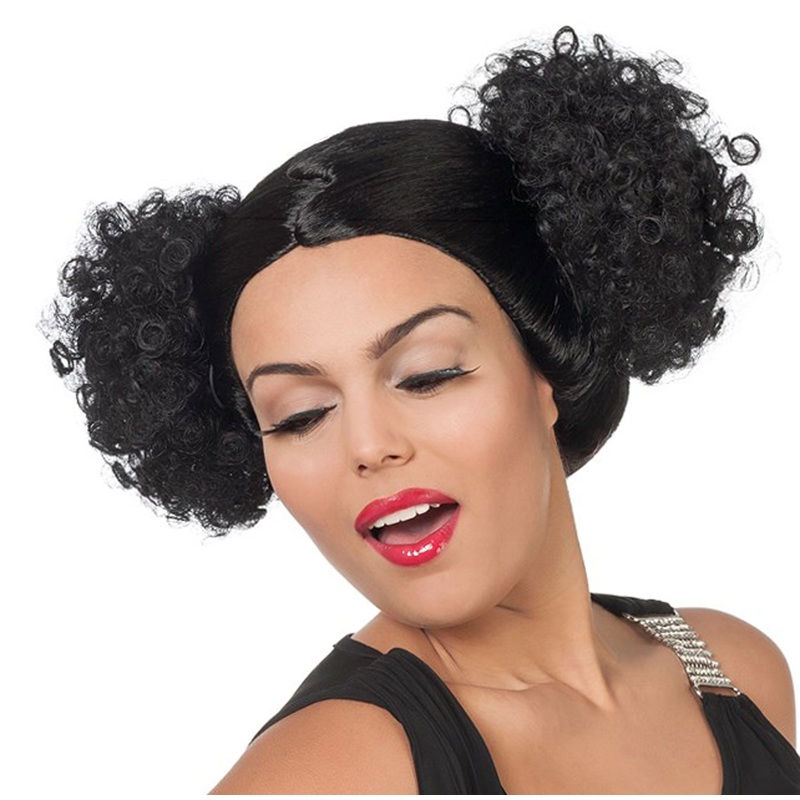 Black Leya curly wig