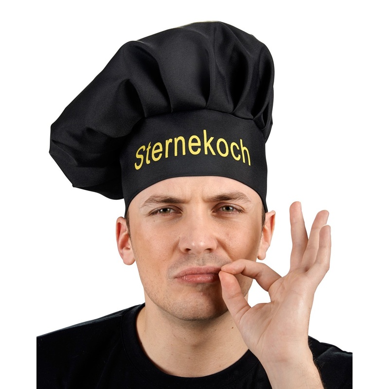 Star chef chef hat in black